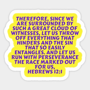 Bible Verse Hebrews 12:1 Sticker